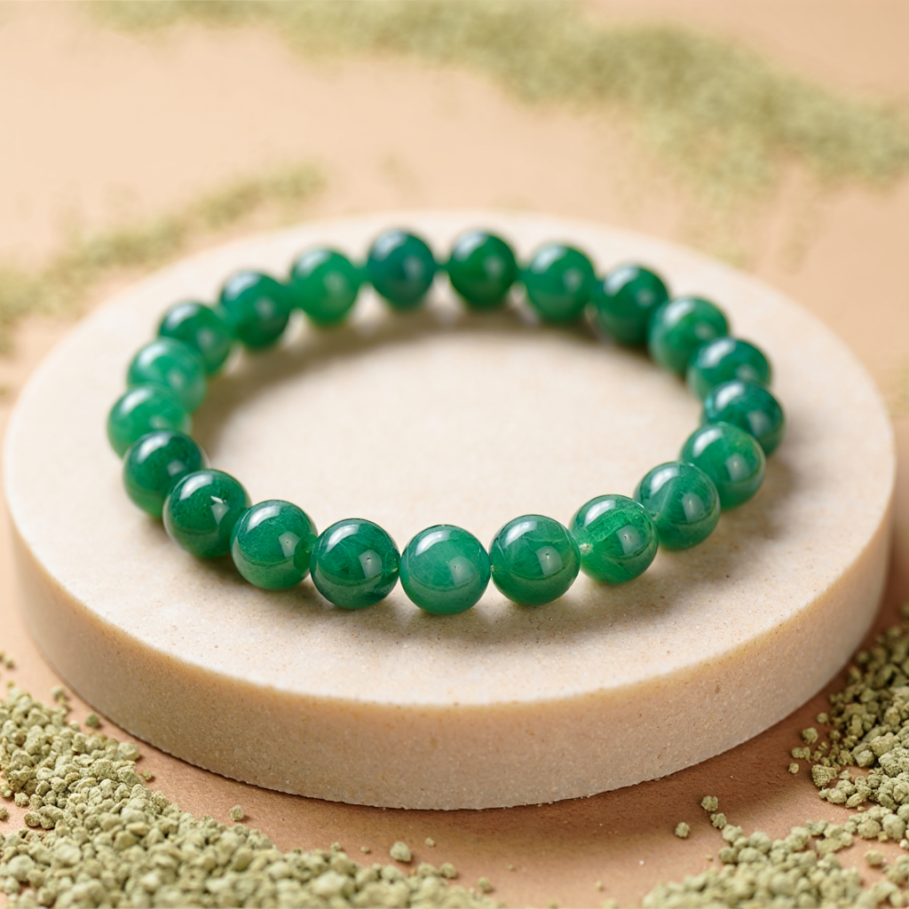 Promotes Wealth Attraction & Money Growth: Green Aventurine Bracelet - Abhimantrit & Certified